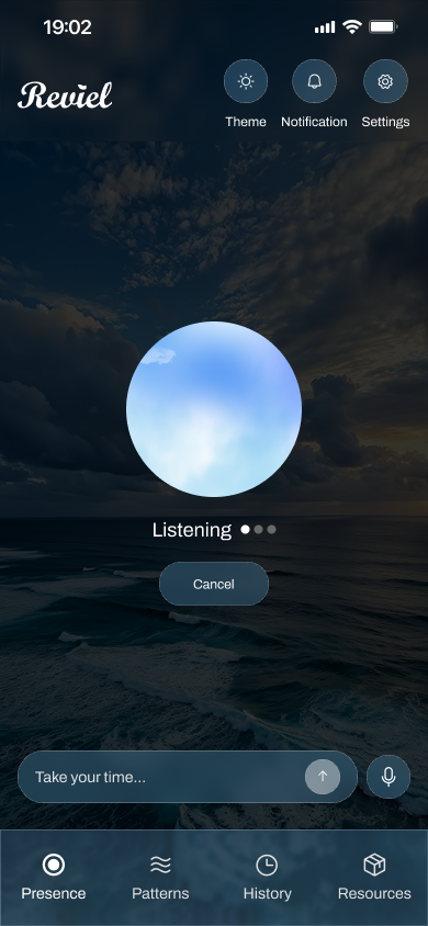 Reviel Breathing Exercise Screen